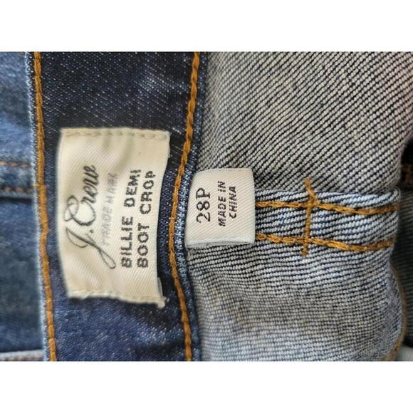 J Crew "Billie" 28 PETITE blue denim demi boot crop jeans - Picture 4 of 6